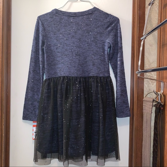 Cat & Jack Girls Size M 7 8 Medium New NWT Blue Long Sleeve Tulle Dress - Picture 2 of 9